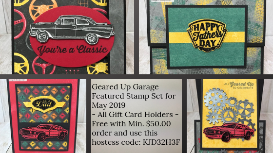 This is my featured stamp set for May Geared Up Garage. Each card is also a gift card holder; great for Father's Day or Birthday's. Details on my blog: www.thestampcamp.com #garagegear #stampinup #thestampcamp #masculine