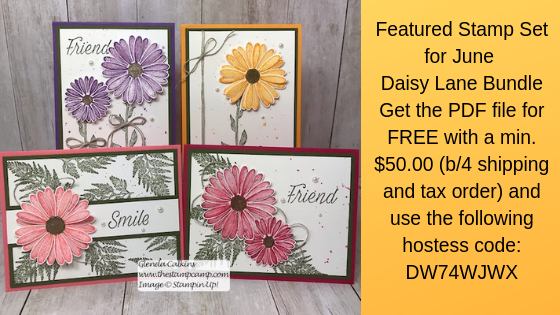This is my featured stamp set for June Daisy Lane. Details on my blog: https://wp.me/p59VWq-a6R #cards #cardkit #stampinup #thestampcamp