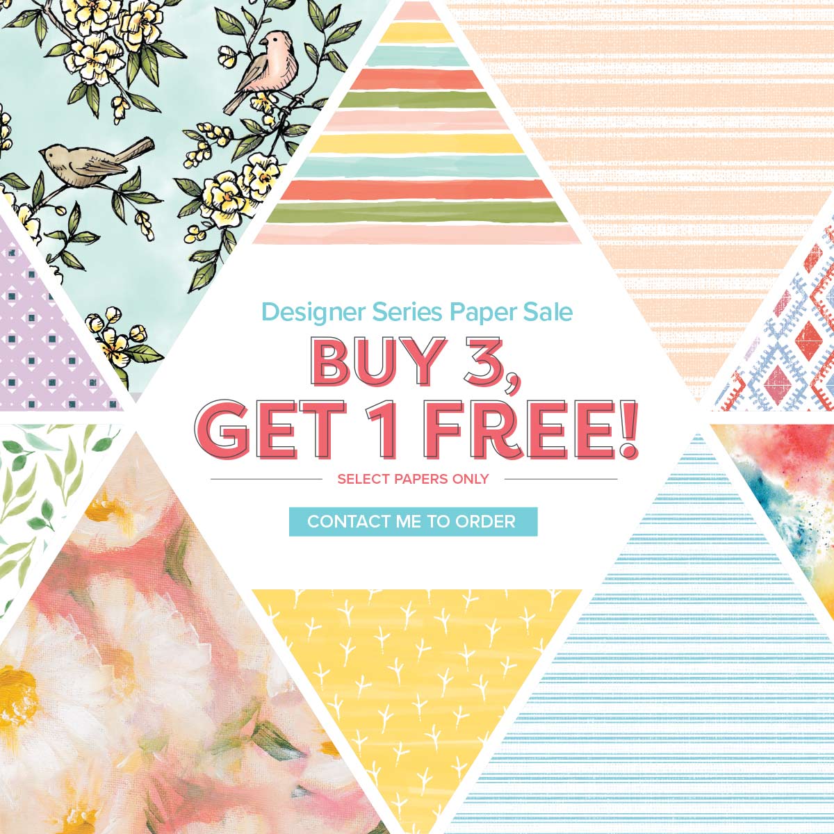 September Special purchase 3 packs of Designer Series Paper and get 1 free. Details on my blog here: https://wp.me/p59VWq-amE #stampinup #designerpaper #thestampcamp #paper