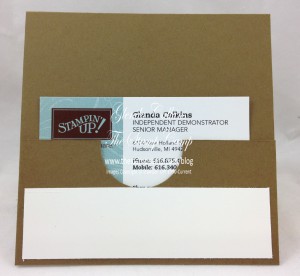 Inside of Gift Card Holder