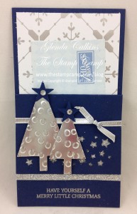 Silver & Navy Gift Card Holder