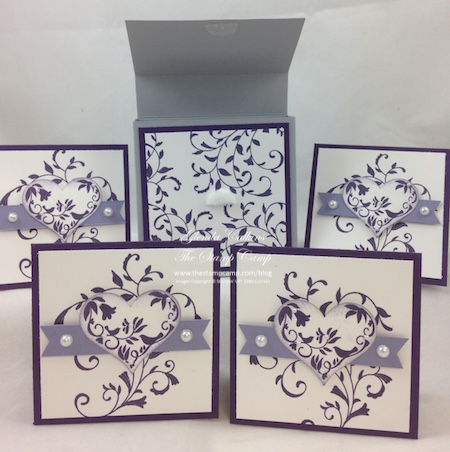3 x 3 box with cards