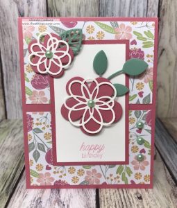 Blooming Details and Follow Your Heart Prints from Fun Stampers Journey. The prints are so pretty in this pack and this cards makes me anxious for Spring. #fsj #thestampcamp #prints #cards