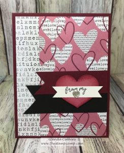 Need a card for Valentine's Day, Wedding, Anniversary; then the Follow Your Heart prints will be perfect for those occasions. Let the prints create the perfect card for those occasions. #fsj #printedpapers #thestampcamp #card