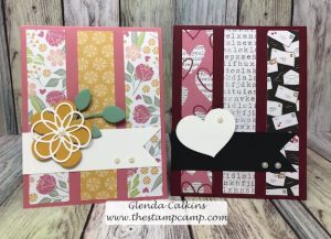 Don't throw those left over printed paper strips away; just look at what you can do with them. So fun and easy to incorporate those strips onto your card fronts. #fsj #printedpapers, #thestampcamp #cards