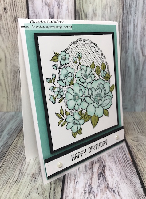 During Sale-a-bration with Stampin' Up! you get to choose from free stamp sets when you purchase $50.00 worth of products from any of the current catalogs. This is the Lovely Lattice free stamp set. #stampinup #glendasblog, #thestampcamp #handmadecards