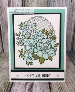 During Sale-a-bration with Stampin' Up! you get to choose from free stamp sets when you purchase $50.00 worth of products from any of the current catalogs. This is the Lovely Lattice free stamp set. #stampinup #glendasblog, #thestampcamp #handmadecards