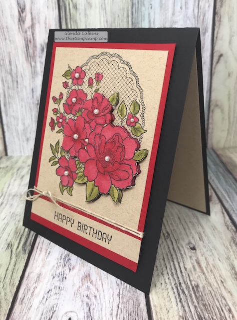 During Sale-a-bration with Stampin' Up! you get to choose from free stamp sets when you purchase $50.00 worth of products from any of the current catalogs. This is the Lovely Lattice free stamp set. #stampinup #glendasblog, #thestampcamp #handmadecards