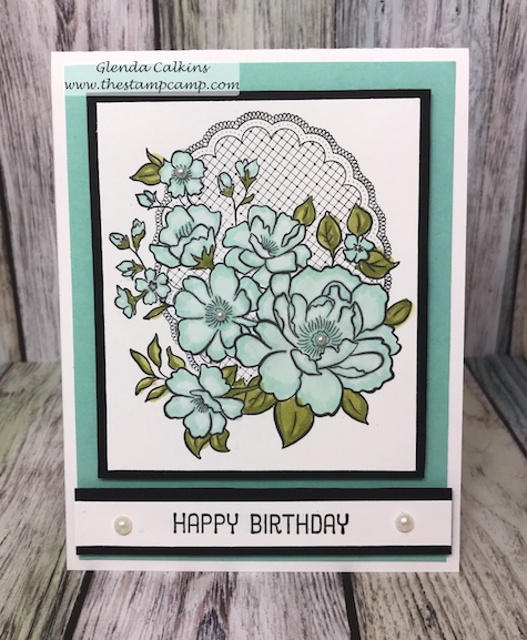 During Sale-a-bration with Stampin' Up! you get to choose from free stamp sets when you purchase $50.00 worth of products from any of the current catalogs. This is the Lovely Lattice free stamp set. #stampinup #glendasblog, #thestampcamp #handmadecards