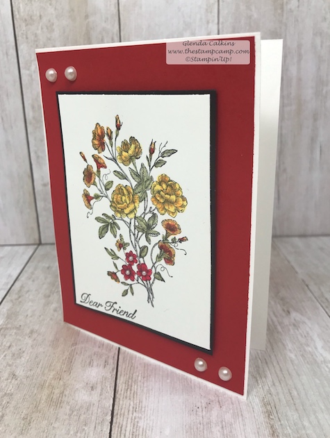 This card was watercolored with the Brusho Crystal Colours from Stampin' Up!  The Brusho Crystal Colours are a watercolor powder that reacts and dissolves with water.  Details www.thestampcamp.com #stampinup #brusho #thestampcamp #technique #watercolo