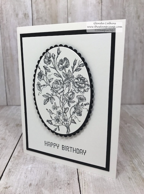 Clean and Simple stamping can be so pretty and doesn't take a lot of effort. The classic look of Black and White is very classy and elegant. Details: www.thestampcamp.com #stampinup #veryvintage #thestampcamp #stamp #craft