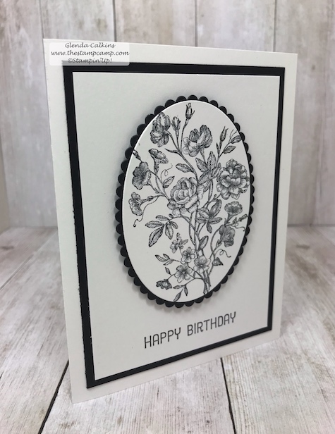 Clean and Simple stamping can be so pretty and doesn't take a lot of effort. The classic look of Black and White is very classy and elegant. Details: www.thestampcamp.com #stampinup #veryvintage #thestampcamp #stamp #craft