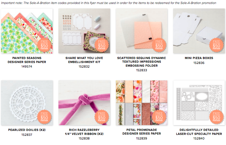 New Sale-a-bration items available beginning March 1 - 31 from Stampin' Up! details www.thestampcamp.com #stampinup #saleabration #thestampcamp