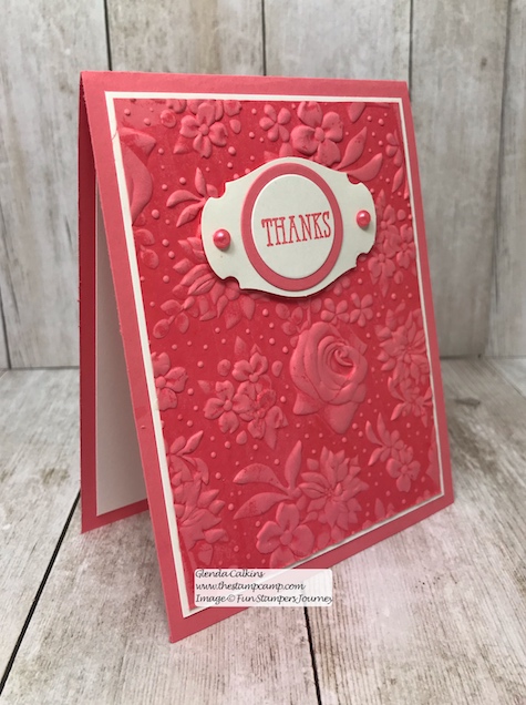 Country Floral embossing folder free during Sale-a-bration from Stampin' Up! this ends March 31 2019.  Details www.thestampcamp.com #glendasblog, #stampinup #saleabration #thestampcamp