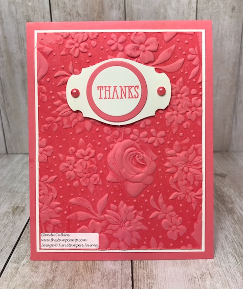Country Floral embossing folder free during Sale-a-bration from Stampin' Up! this ends March 31 2019.  Details www.thestampcamp.com #glendasblog, #stampinup #saleabration #thestampcamp