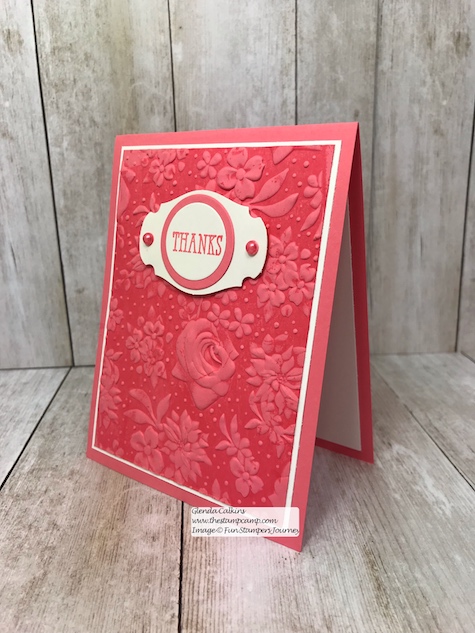 Country Floral embossing folder free during Sale-a-bration from Stampin' Up! this ends March 31 2019.  Details www.thestampcamp.com #glendasblog, #stampinup #saleabration #thestampcamp