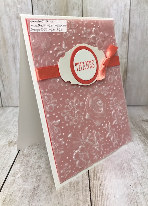 Country Floral embossing folder free during Sale-a-bration from Stampin' Up! this ends March 31 2019. Details www.thestampcamp.com #glendasblog, #stampinup #saleabration #thestampcamp