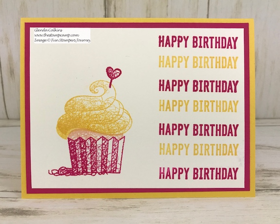 Hello Cupcake a Sale-a-bration stamp set available until the end of March 2019. This is through Stampin' Up! www.thestampcamp.com #stampinup #saleabration #hellocupcake #cards