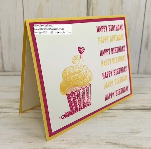 Hello Cupcake a Sale-a-bration stamp set available until the end of March 2019. This is through Stampin' Up! www.thestampcamp.com #stampinup #saleabration #hellocupcake #cards