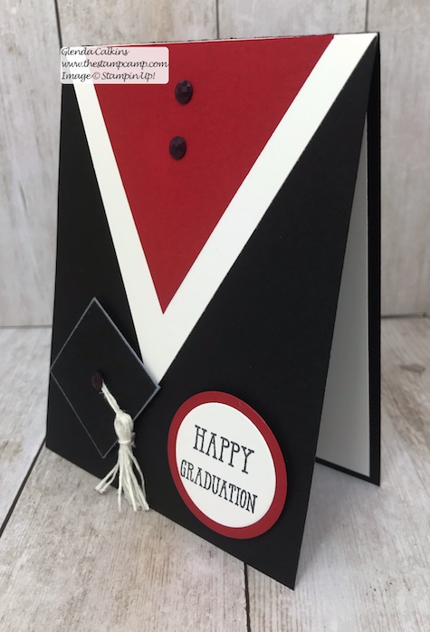 Graduations will be here soon are you ready? You can create this fun and easy card in no time with just card stock and a stamp. www.thestampcamp.com #stampinup #thestampcamp #graduation #cards