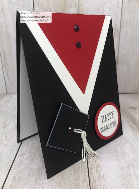 Graduations will be here soon are you ready? You can create this fun and easy card in no time with just card stock and a stamp. www.thestampcamp.com #stampinup #thestampcamp #graduation #cards