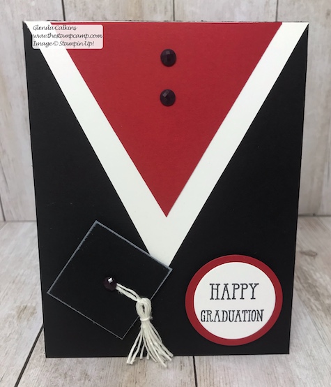 Graduations will be here soon are you ready? You can create this fun and easy card in no time with just card stock and a stamp. www.thestampcamp.com #stampinup #thestampcamp #graduation #cards