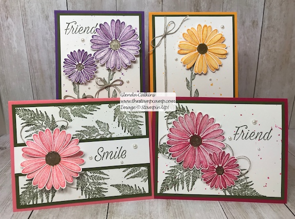 This is my featured stamp set for June it is the New Daisy Lane Bundle and I also added the Daisy punch. The bundle has the smaller Daisy punch in it. Details and ordering available on my blog: https://wp.me/p59VWq-a6R #stampinup #thestampcamp #daisylane