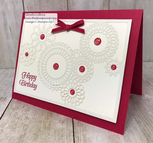 This intricate paper is part of the Delightfully Detailed Laser-Cut Specialty papers from Stampin' Up! Details on my blog: www.thestampcamp.com #birthday, #stampinup #thestampcamp #handmadecards