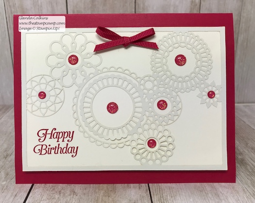 This intricate paper is part of the Delightfully Detailed Laser-Cut Specialty papers from Stampin' Up! Details on my blog: www.thestampcamp.com #birthday, #stampinup #thestampcamp #handmadecards