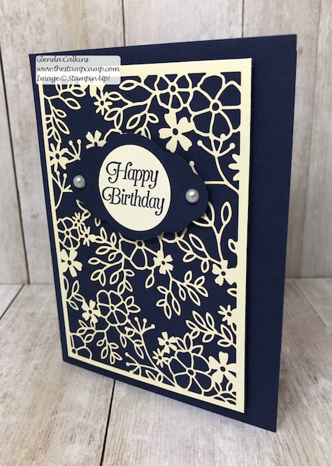 This intricate paper is part of the Delightfully Detailed Laser-Cut Specialty papers from Stampin' Up! Details on my blog: www.thestampcamp.com, #stampinup #thestampcamp #handmadecards #birthday