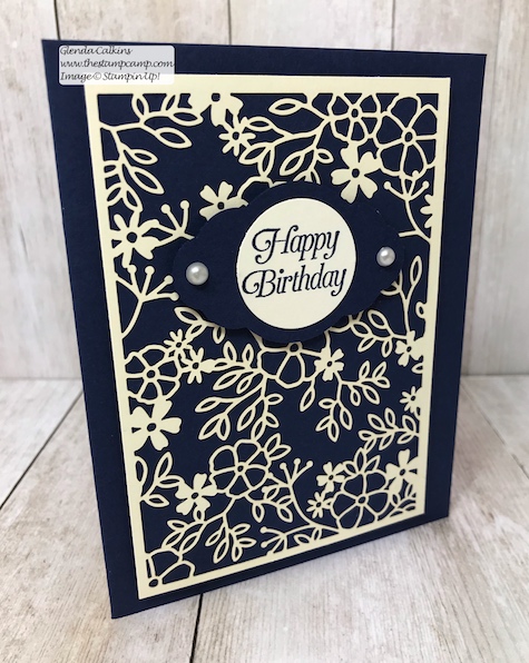 This intricate paper is part of the Delightfully Detailed Laser-Cut Specialty papers from Stampin' Up! Details on my blog: www.thestampcamp.com, #stampinup #thestampcamp #handmadecards #birthday