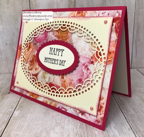 This intricate paper is part of the Delightfully Detailed Laser-Cut Specialty papers from Stampin' Up! Details on my blog: www.thestampcamp.com #mothersday, #stampinup #thestampcamp #handmadecards