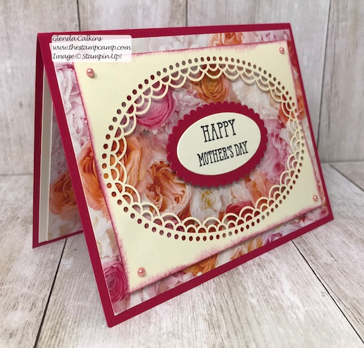 This intricate paper is part of the Delightfully Detailed Laser-Cut Specialty papers from Stampin' Up! Details on my blog: www.thestampcamp.com #mothersday, #stampinup #thestampcamp #handmadecards