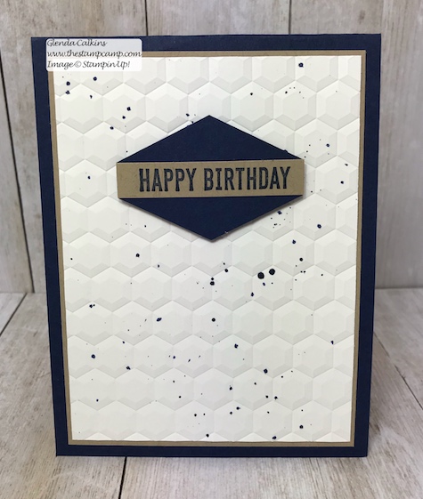 Today's technique is the Reinker splatter technique. Super easy and the video is on my blog and YouTube channel "the stamp camp". #stampinup, #masculine, #technique #thestampcamp