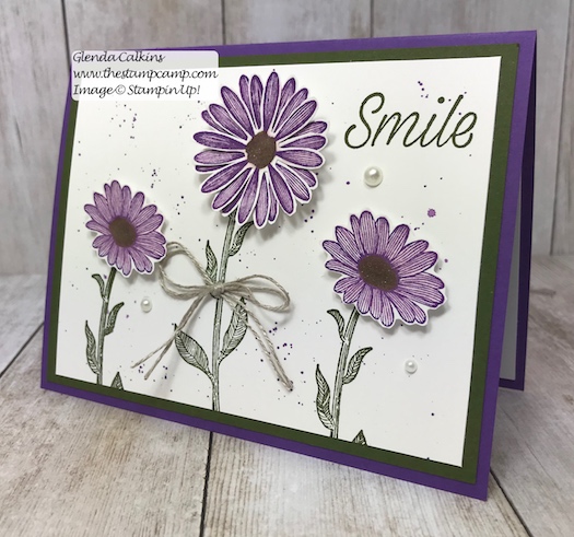 This is my featured stamp set for June it is the New Daisy Lane Bundle and I also added the Daisy punch. The bundle has the smaller Daisy punch in it. Details on my blog: https://wp.me/p59VWq-a7Y . #stampinup #thestampcamp #daisylane