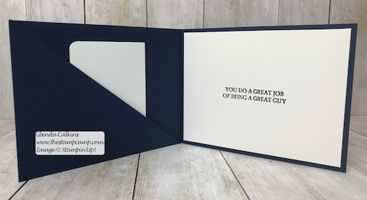 This is from the A Good Man Stamp Set from Stampin' Up! It is available to purchase on my blog. Here is the direct link: https:/https://wp.me/p59VWq-a8M #stampinup #masculine #cards #fathersday #giftcardholder