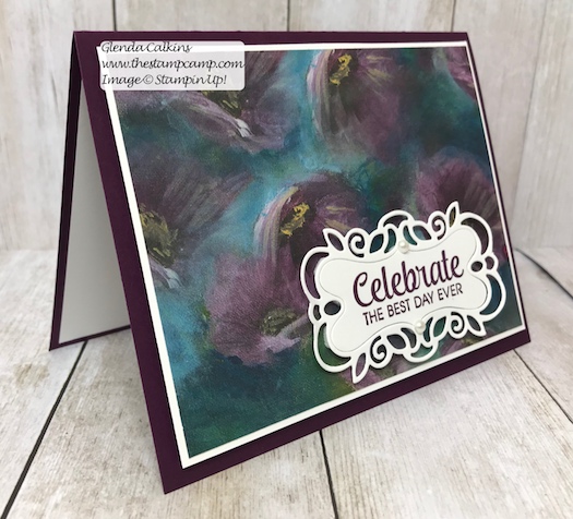 This gorgeous print is from the Perennial Essence Designer Series Paper pack from Stampin' Up! You can find all the details on my blog here: https://wp.me/p59VWq-acc #stampinup #thestampcamp #glendasblog #printedpaper #perennialessence