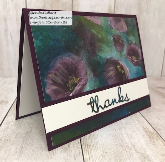 This gorgeous print is from the Perennial Essence Designer Series Paper pack from Stampin' Up! You can find all the details on my blog here: https://wp.me/p59VWq-a9e #stampinup #thestampcamp #glendasblog #printedpaper #perennialessence