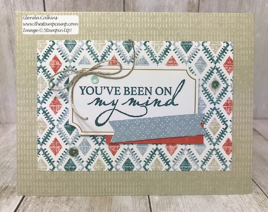This is the July Paper Pumpkin On My Mind kit. This kit has all the supplies to create 9 cards; you will make 3 of each design and there are 3 different designs. Visit my blog post here for details: https://wp.me/p59VWq-ag1 #stampinup #paperpumpkin #thestampcamp #cardkit