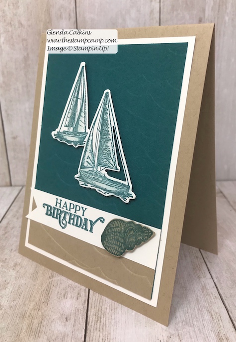 Did you know that the July Paper Pumpkin On My Mind and the Sail Away Home Suite coordinate? Well they do and this card is a combination of both stamp sets. Details on my blog here: https://wp.me/p59VWq-agi #stampin' Up! #paperpumpkin #thestampcamp #sailaway