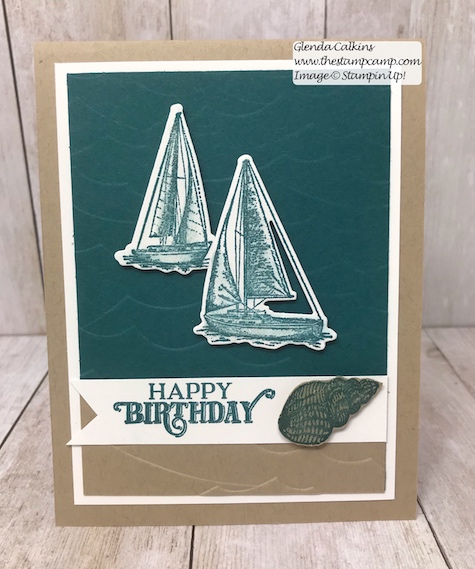 Did you know that the July Paper Pumpkin On My Mind and the Sail Away Home Suite coordinate? Well they do and this card is a combination of both stamp sets. Details on my blog here: https://wp.me/p59VWq-agi #stampin' Up! #paperpumpkin #thestampcamp #sailaway