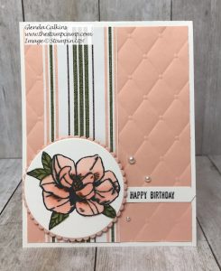 This is the Magnolia Blooms stamp set from the Stampin' Up! Beginners Brochure. Details can be found on my blog here: https://wp.me/p59VWq-ahv . #stampinup #magnolia #thestampcamp #stamps