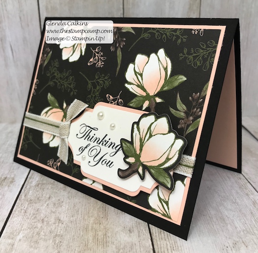 This is the Magnolia Lane Designer Series Paper and the Detailed Bands Dies from Stampin' Up! Details on my blog here: https://wp.me/p59VWq-ada #stampinup #dies #magnolia #thestampcamp #cards