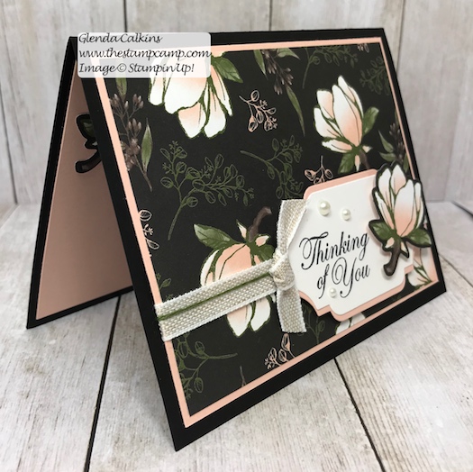 This is the Magnolia Lane Designer Series Paper and the Detailed Bands Dies from Stampin' Up! Details on my blog here: https://wp.me/p59VWq-ada #stampinup #dies #magnolia #thestampcamp #cards