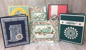 These were all the cards from this week's blog post. The winner of this week's drawing will receive all these cards. You can view the details on my blog here: https://wp.me/p59VWq-ahD .#thestampcamp #stampinup #weeklygiveaway #handmadecards