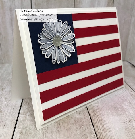 Happy 4th of July! I hope you are spending it with family and friends and have a wonderful day! Details on this card can be found here: https://wp.me/p59VWq-acJ #stampinup #thestampcamp #july4th #flag #USA