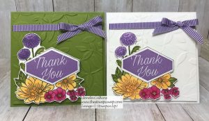 This is the Accented Blooms stamp set from Stampin' Up! It has a coordinating punch to go with the sentiments in the stamp set. It is called the Tailored Tag punch. Details are on my blog here: https://wp.me/p59VWq-ajj #stampinup #tailoredtag #punches #thestampcamp