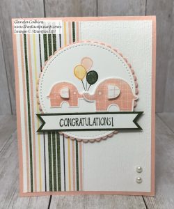 This Congratulations Baby card is super quick and easy to create and has a fun technique to go along with it. Stamp Set and Elephant punch from Stampin' Up! Details on my blog here: https://glendasblog.com/stampin-up-littl…ephant-baby-card/ #baby #stampinnup #babycard #thestampcamp