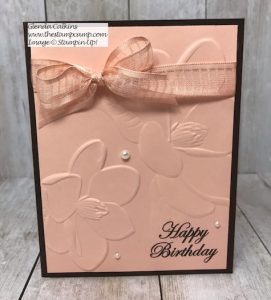 This is the Magnolia 3D embossing folder from Stampin' Up! Details and ordering available on my blog here: https://wp.me/p59VWq-akR #embossing #stampinup #thestampcamp #handmadecards