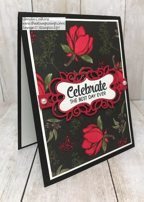 Isn't this printed paper gorgeous? It is from Stampin' Up! and believe it or not it is the Magnolia Lane Designer Series Paper. Details on my blog Here: https://wp.me/p59VWq-alF #stampinup #magnolialane #thestampcamp #printedpaper